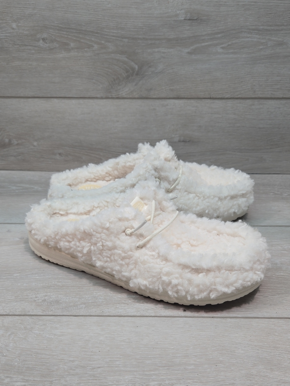 Hey Dude Women Egret Slipper Faux Fur Loafer Slip On Shoes Sz 11